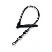 Серебристый уретральный плаг-бусины TOYFA Metal с мягким фиксириющим кольцом - ToyFa - купить с доставкой в Иваново