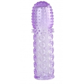 Насадка гелевая фиолетовая с точками, шипами и наплывами - 13,5 см. - Toyfa Basic - в Иваново купить с доставкой