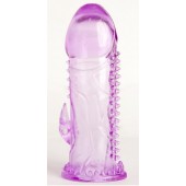 Фиолетовая гелевая насадка с шипами - 13 см. - Toyfa Basic - в Иваново купить с доставкой