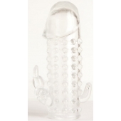 Гелевая прозрачная насадка с 2 отростками - 13 см. - Toyfa Basic - в Иваново купить с доставкой