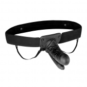 Полый страпон с двумя отростками и вибрацией Unisex Vibrating Hollow Strap-On Double Penetrating Dildo - 17,8 см. - Lux Fetish - купить с доставкой в Иваново