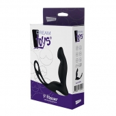 Черный вибромассажер простаты P-PLEASER W ERECTION ENHANCE - Dream Toys - в Иваново купить с доставкой