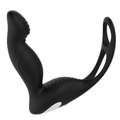 Черный вибромассажер простаты P-PLEASER W ERECTION ENHANCE - Dream Toys - в Иваново купить с доставкой