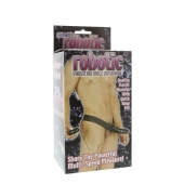 Мужской фаллопротез с вибрацией ROBOTIC MALE STRAP-ON BLACK - 17 см. - Seven Creations - купить с доставкой в Иваново