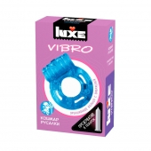 Голубое эрекционное виброкольцо Luxe VIBRO  Кошмар русалки  + презерватив - Luxe - в Иваново купить с доставкой