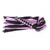 Черно-розовая плеть из замши - 58 см. - БДСМ Арсенал - купить с доставкой в Иваново