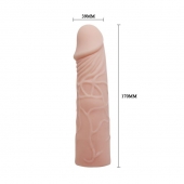 Закрытая телесная насадка-фаллос - 17 см. - Sex Expert - в Иваново купить с доставкой