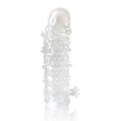 Закрытая прозрачная рельефная насадка Crystal sleeve - 13 см. - Erowoman-Eroman - в Иваново купить с доставкой
