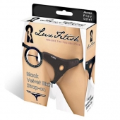 Черные плюшевые трусики для страпона - Lux Fetish - купить с доставкой в Иваново