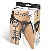 Черные трусики для страпона из патентованной кожи - Lux Fetish - купить с доставкой в Иваново