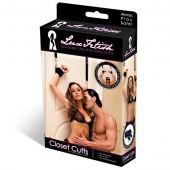 Черные фиксаторы с креплением к двери - Lux Fetish - купить с доставкой в Иваново