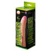 Телесная изогнутая насадка на Harness с коннектором GREEN LINE - 18 см. - LOVETOY (А-Полимер) - купить с доставкой в Иваново
