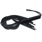 Чёрная кожаная плеть с жесткой ручкой - 63 см. - Sitabella - купить с доставкой в Иваново