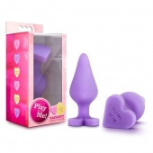 Фиолетовая анальная пробка Naughty Candy Heart Do Me Now - 8,9 см. - Blush Novelties - купить с доставкой в Иваново