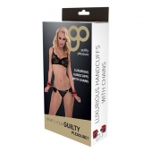 Красно-чёрные наручники на металлической цепочке - Blush Novelties - купить с доставкой в Иваново