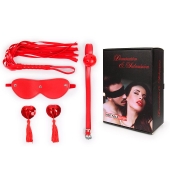 Пикантный набор БДСМ из 4 предметов в красном цвете - Notabu - купить с доставкой в Иваново Пикантный набор БДСМ из 4 предметов в красном цвете - Notabu - купить с доставкой в Иваново