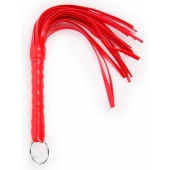 Красная плеть с рукоятью в оплетке - 28 см. - Notabu - купить с доставкой в Иваново