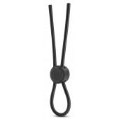 Черное силиконовое лассо на пенис SILICONE LOOP COCK RING - Blush Novelties - в Иваново купить с доставкой