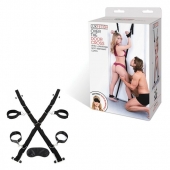 Чёрный набор для фиксации у двери - Lux Fetish - купить с доставкой в Иваново