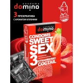 Презервативы для орального секса DOMINO Sweet Sex с ароматом клубничного коктейля  - 3 шт. - Domino - купить с доставкой в Иваново