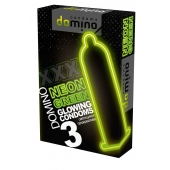 Презервативы DOMINO Neon Green со светящимся в темноте кончиком - 3 шт. - Domino - купить с доставкой в Иваново