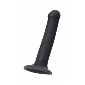 Черный фаллос на присоске Silicone Bendable Dildo M - 18 см. - Strap-on-me - купить с доставкой в Иваново