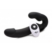 Черный безремневой страпон Urge Silicone Strap On с пультом ДУ - 24 см. - XR Brands - купить с доставкой в Иваново