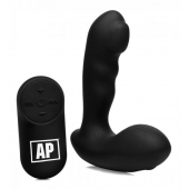 Черный стимулятор простаты Alpha-Pro 7X P-Milker Silicone Prostate Stimulator with Milking Bead - XR Brands - в Иваново купить с доставкой