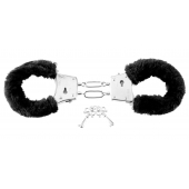 Меховые чёрные наручники Beginner s Furry Cuffs - Pipedream - купить с доставкой в Иваново