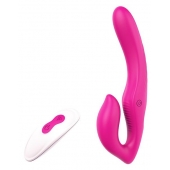 Ярко-розовый безремневой страпон REMOTE DOUBLE DIPPER - 22 см. - Dream Toys - купить с доставкой в Иваново