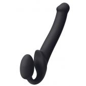 Черный безремневой страпон Silicone Bendable Strap-On M - Strap-on-me - купить с доставкой в Иваново