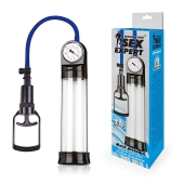 Прозрачная вакуумная помпа Sex Expert с манометром - Sex Expert - в Иваново купить с доставкой