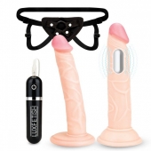 Регулируемые трусики с 2 насадками - 16 и 15 см. - Lux Fetish - купить с доставкой в Иваново