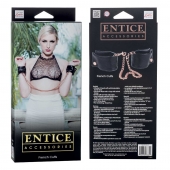Черные мягкие наручники Entice French Cuffs с цепью - California Exotic Novelties - купить с доставкой в Иваново