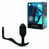 Черное эрекционное кольцо с анальным плагом Snug   Tug - b-Vibe - в Иваново купить с доставкой