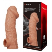 Телесная насадка на фаллос с отверстием для мошонки EXTREME SLEEVE - 17,6 см. - KOKOS - в Иваново купить с доставкой