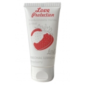 Лубрикант на водной основе с ароматом малины Love Protection Strawberry - 50 мл. - Lola Games - купить с доставкой в Иваново