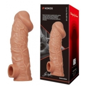 Телесная насадка на фаллос с фиксацией мошонки EXTREME SLEEVE - 15,6 см. - KOKOS - в Иваново купить с доставкой