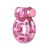 Розовое эрекционное кольцо с вибрацией Pink Bear - Baile - в Иваново купить с доставкой