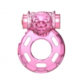 Розовое эрекционное кольцо с вибрацией Pink Bear - Baile - в Иваново купить с доставкой