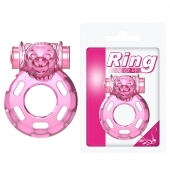 Розовое эрекционное виброкольцо Pink Bear - Baile - в Иваново купить с доставкой