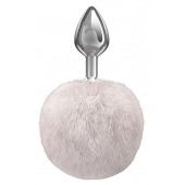 Серебристая анальная пробка с белым пушистым хвостиком Twinkle - Lola Games - купить с доставкой в Иваново