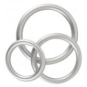 Набор из 3 эрекционных колец под металл Metallic Silicone Cock Ring Set - Orion - в Иваново купить с доставкой