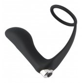 Черное эрекционное кольцо с анальной вибропробкой Vibrating Ring   Plug - Orion - в Иваново купить с доставкой