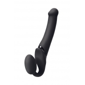 Черный безремневой вибрострапон Silicone Bendable Strap-On M - Strap-on-me - купить с доставкой в Иваново