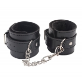 Черные оковы на ноги Obey Me Leather Ankle Cuffs - Chisa - купить с доставкой в Иваново