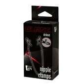 Черные зажимы на соски на цепочке BLAZE DELUXE NIPPLE CLAMPS - Dream Toys - купить с доставкой в Иваново