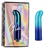 Голубой изогнутый мини-вибромассажер Glam G Vibe - 12 см. - California Exotic Novelties