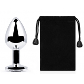 Серебристая анальная пробка с прозрачным стразом - 7,2 см. - Anal Jewelry Plug - купить с доставкой в Иваново