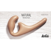 Бежевый безремневой страпон Seduction - 20,5 см. - Lola Games - купить с доставкой в Иваново